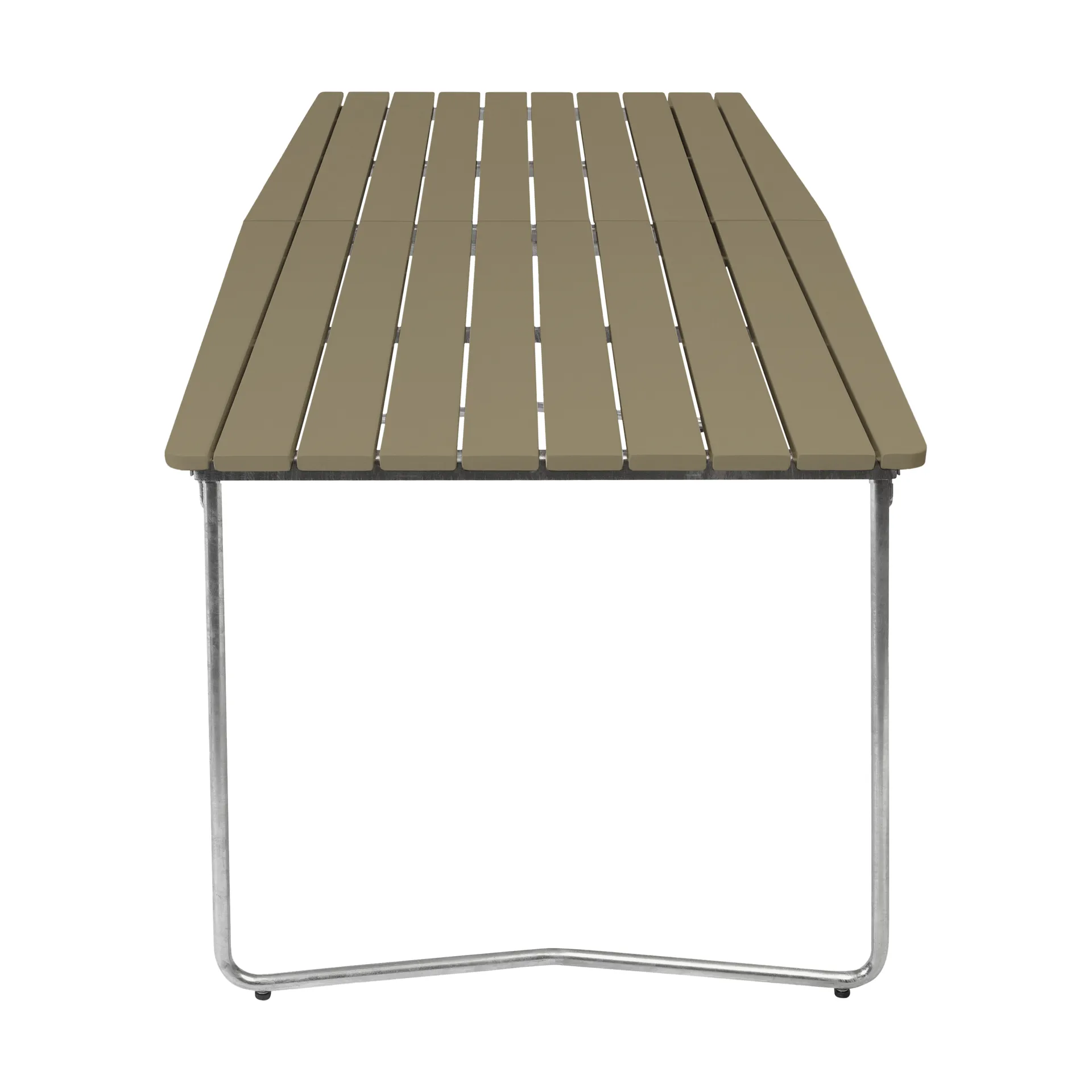 B31 dining table, Light green oak-hot galvanized Grythyttan Stålmöbler