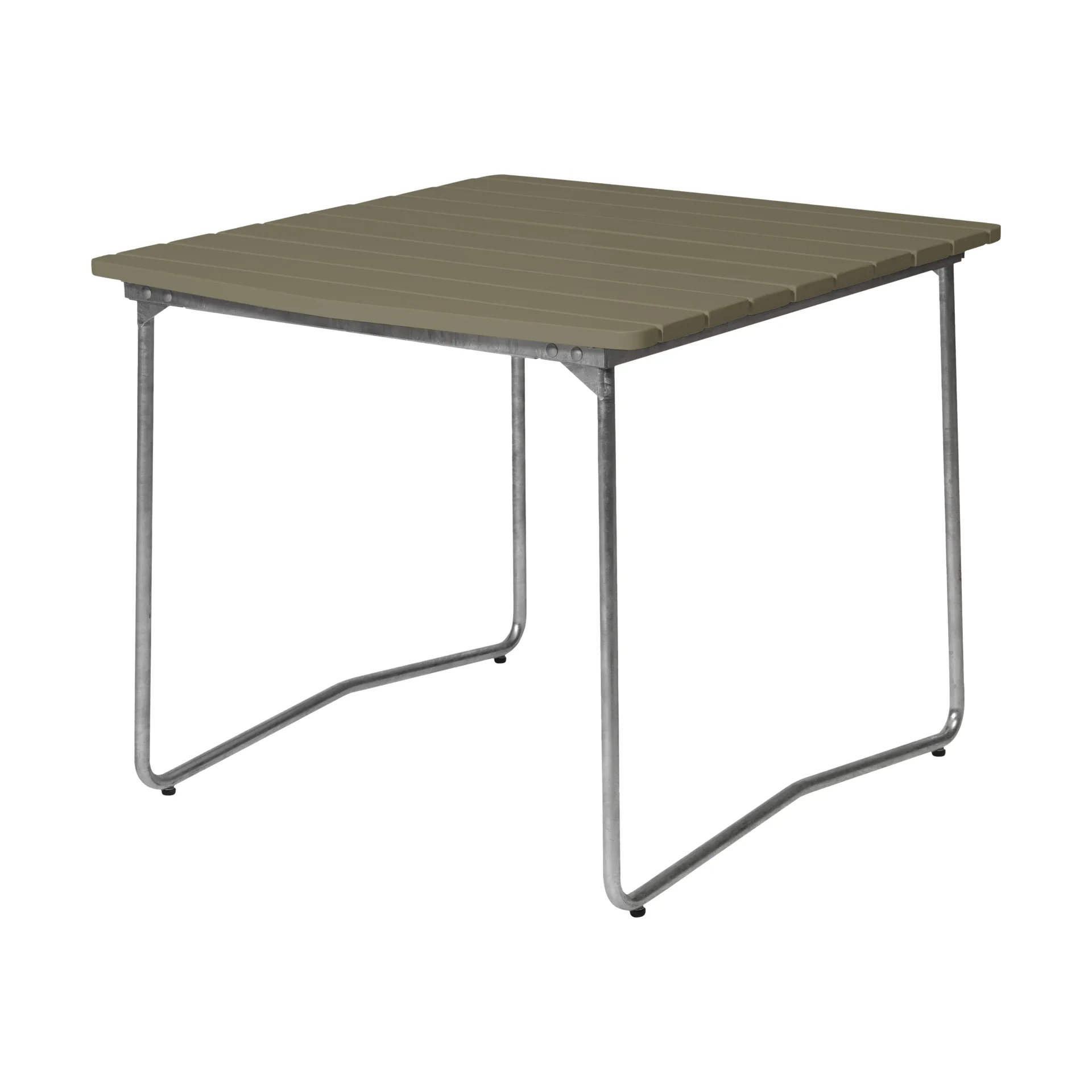 B31 dining table, Light green oak-hot galvanized Grythyttan Stålmöbler