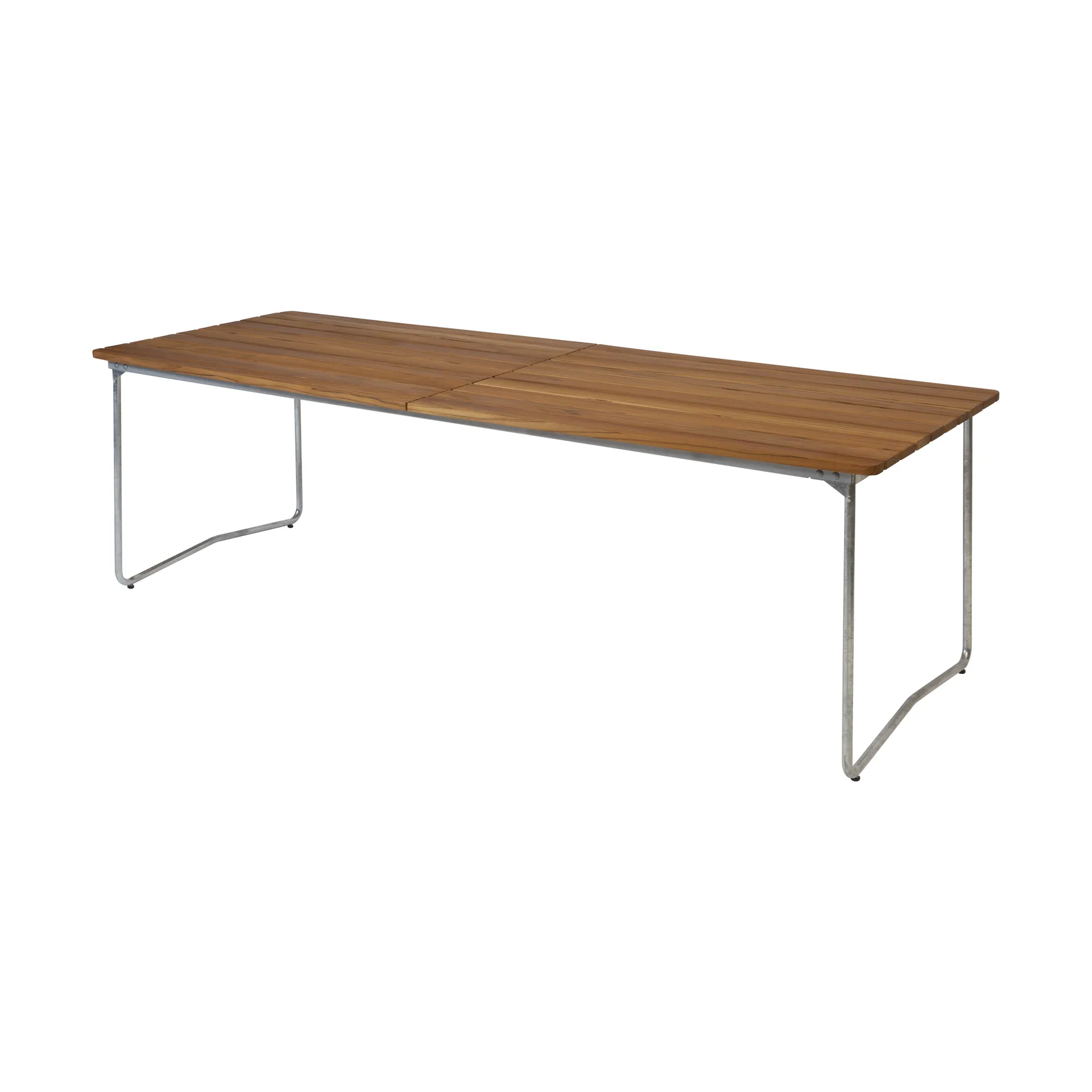 B31 dining table, Untreated teak - galvanized legs Grythyttan Stålmöbler