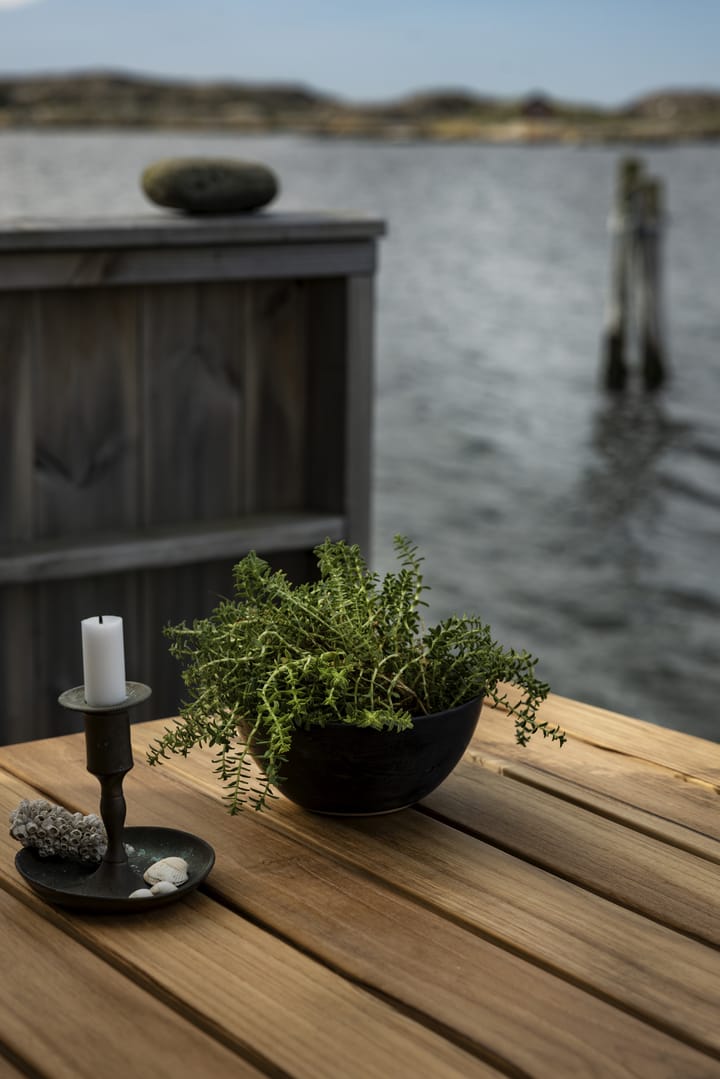 B31 dining table, Untreated teak - galvanized legs Grythyttan Stålmöbler