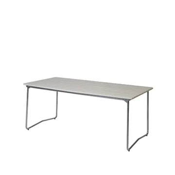 B31 dining table - White lacquer oak-hot-dip galvanized - Grythyttan Stålmöbler