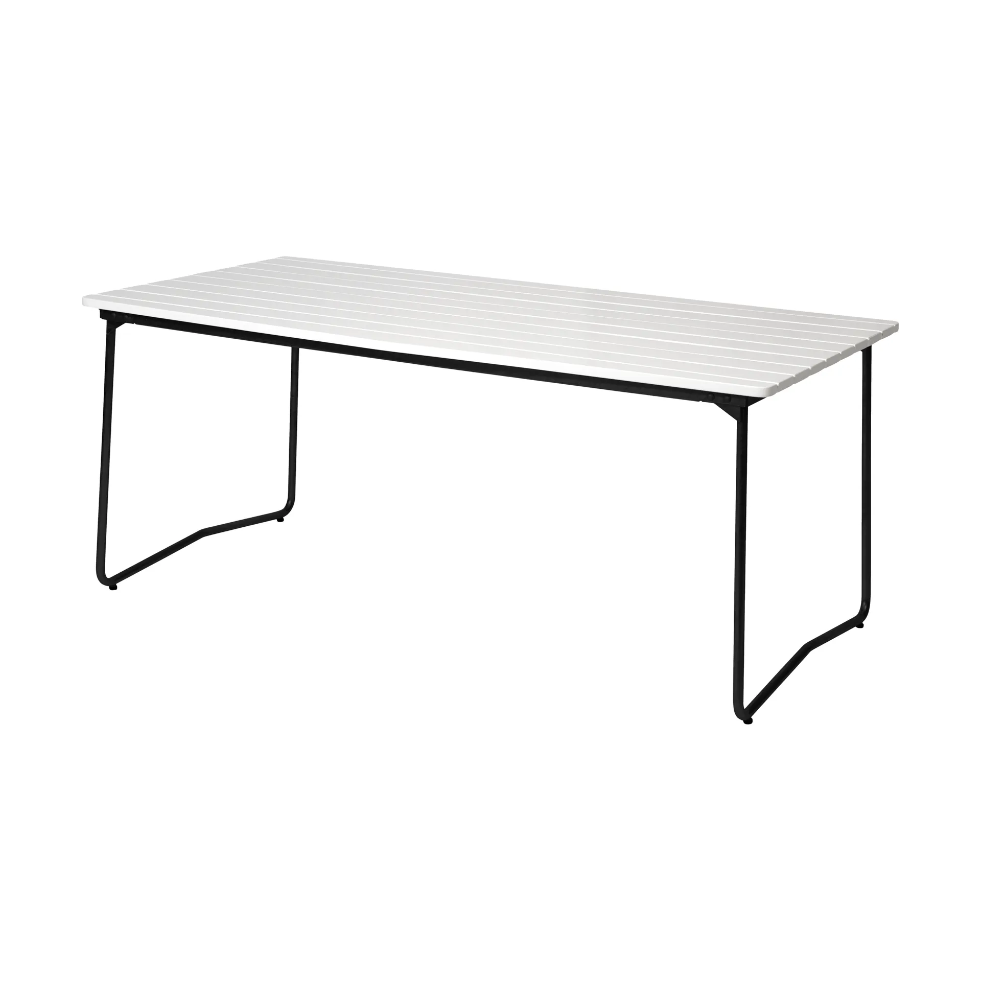 B31 dining table, White lacquered oak-black Grythyttan Stålmöbler