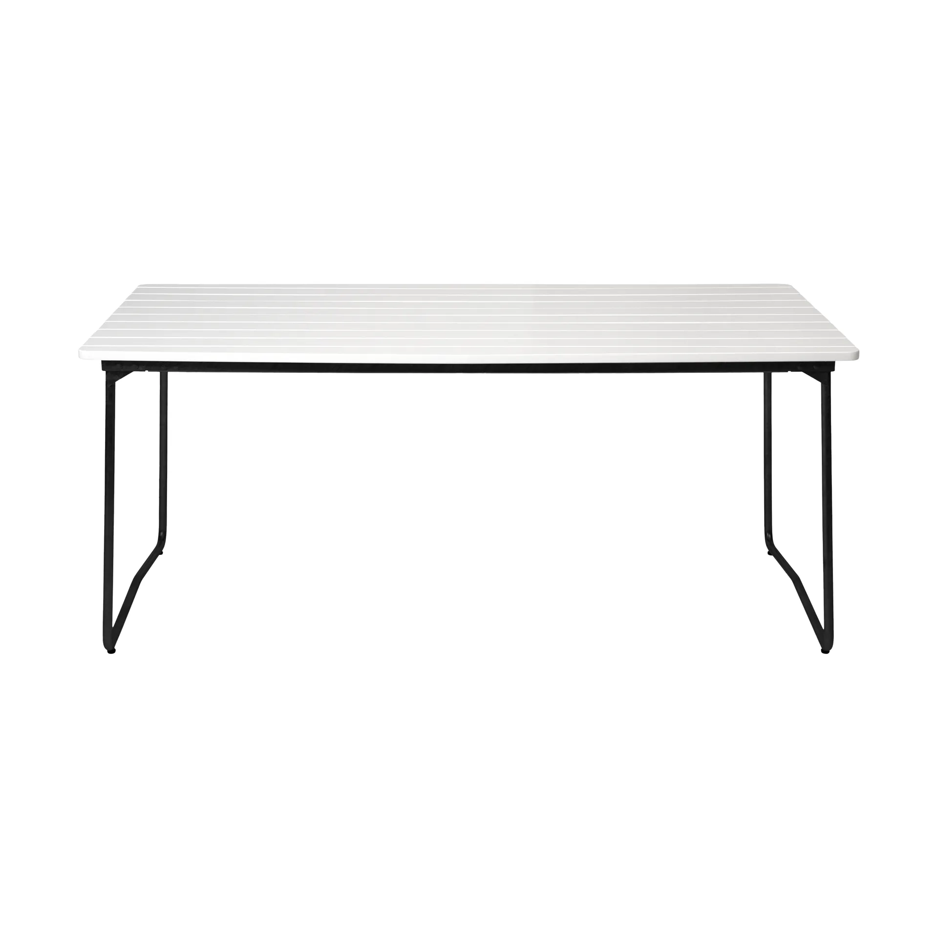 B31 dining table, White lacquered oak-black Grythyttan Stålmöbler