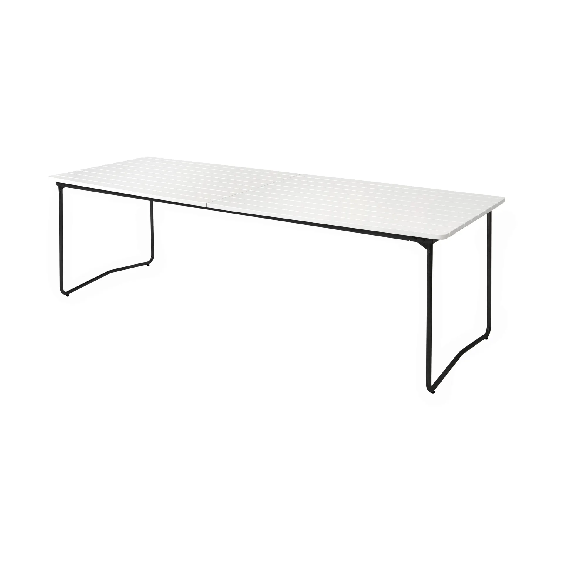 B31 dining table, White lacquered oak-black Grythyttan Stålmöbler