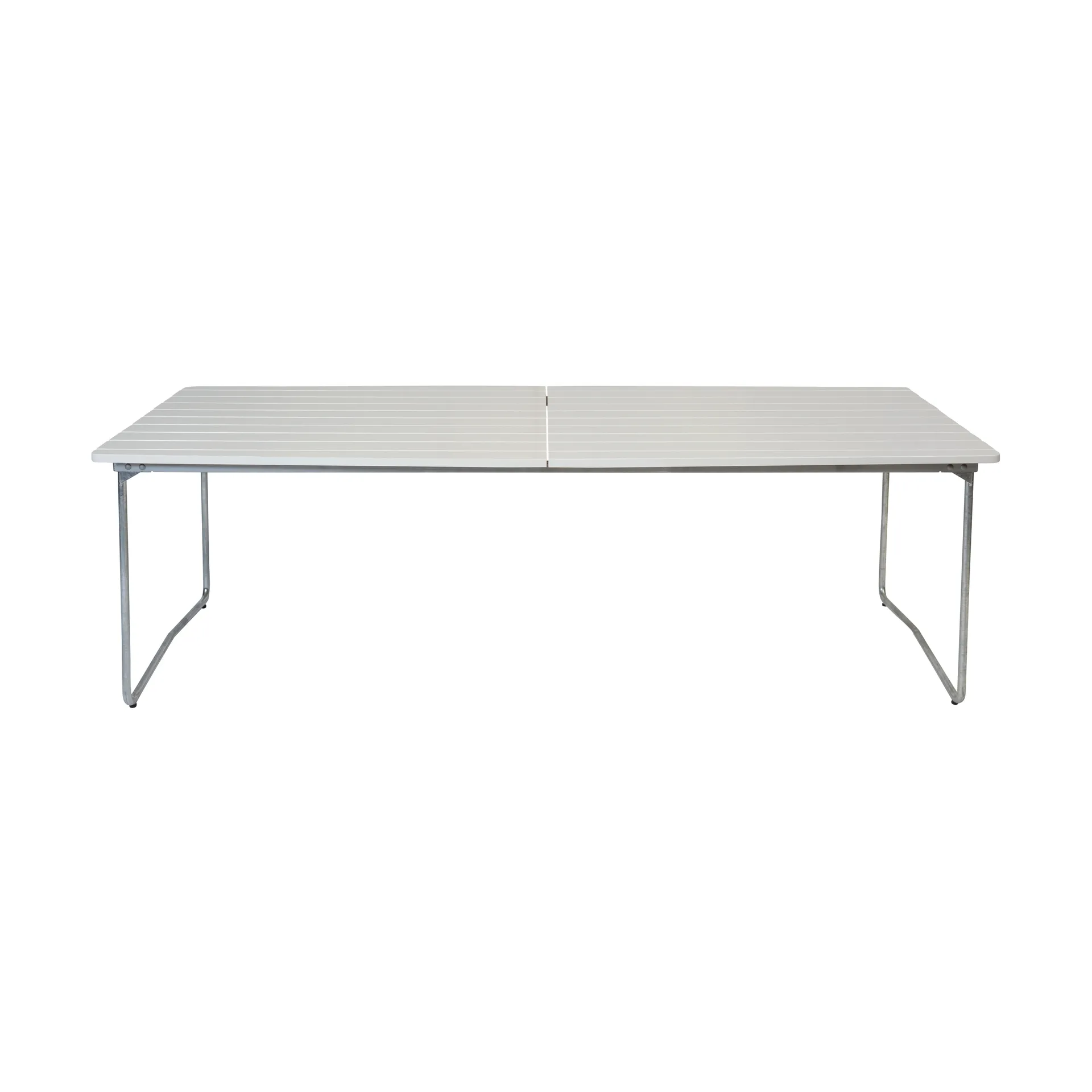 B31 dining table, White lacquered oak-galvanized legs Grythyttan Stålmöbler
