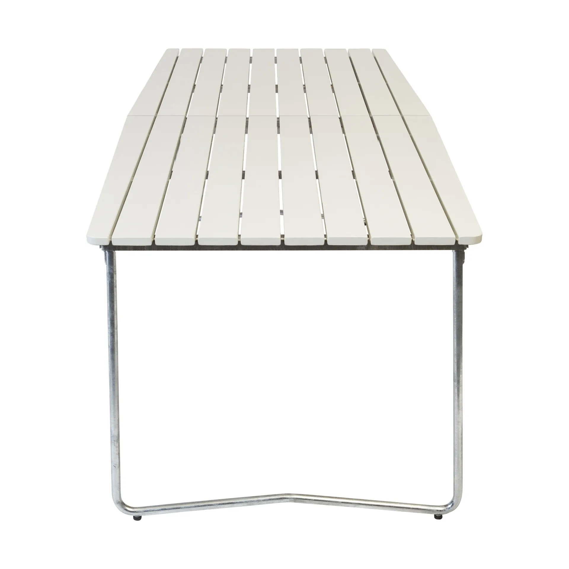 B31 dining table, White lacquered oak-galvanized legs Grythyttan Stålmöbler