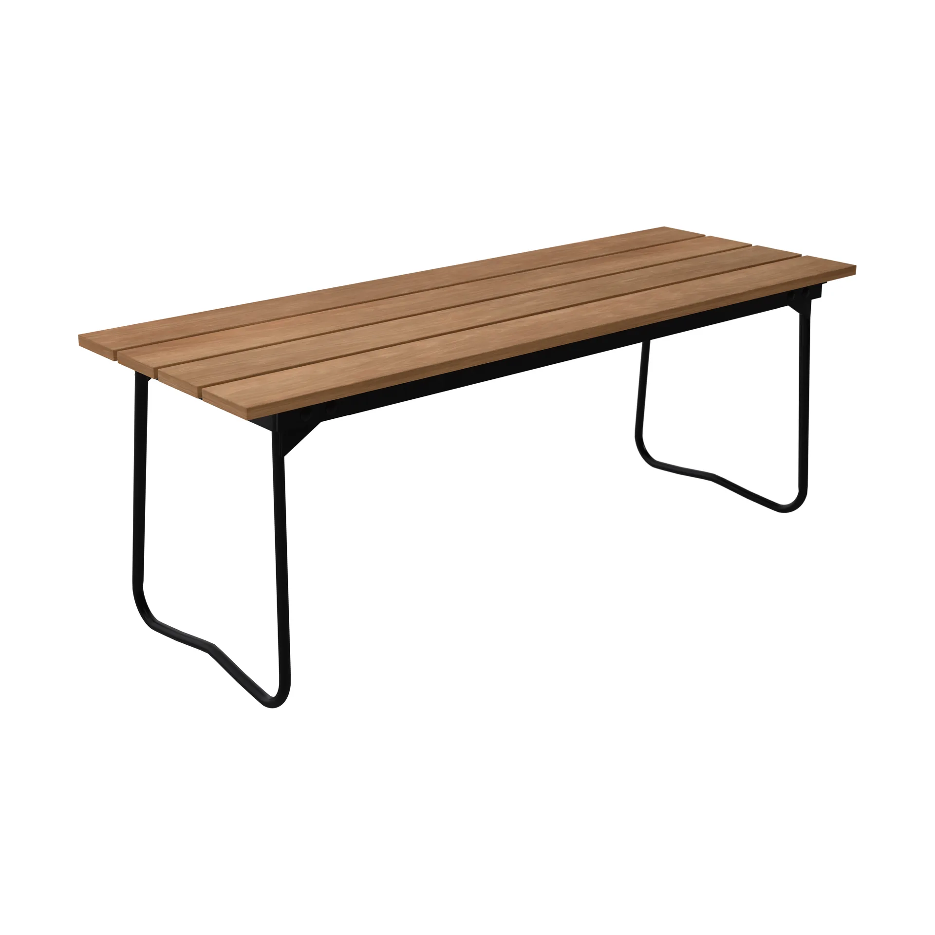 Bänk 8 bench, Teak-black steel frame Grythyttan Stålmöbler