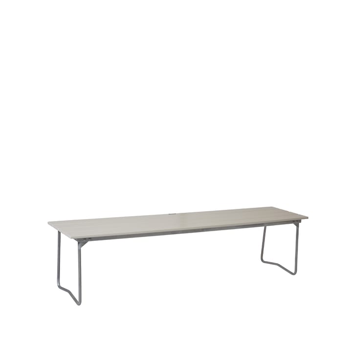 Bänk 9 bench - Oak white lacquer-170 cm-hot-dip galvanized stand - Grythyttan Stålmöbler