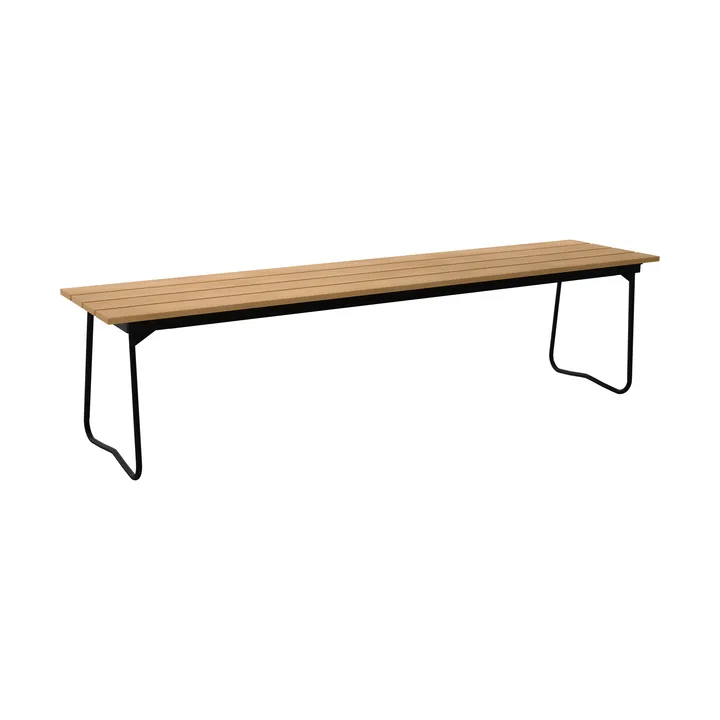 Bänk 9 bench - Oiled oak–black steel frame - Grythyttan Stålmöbler