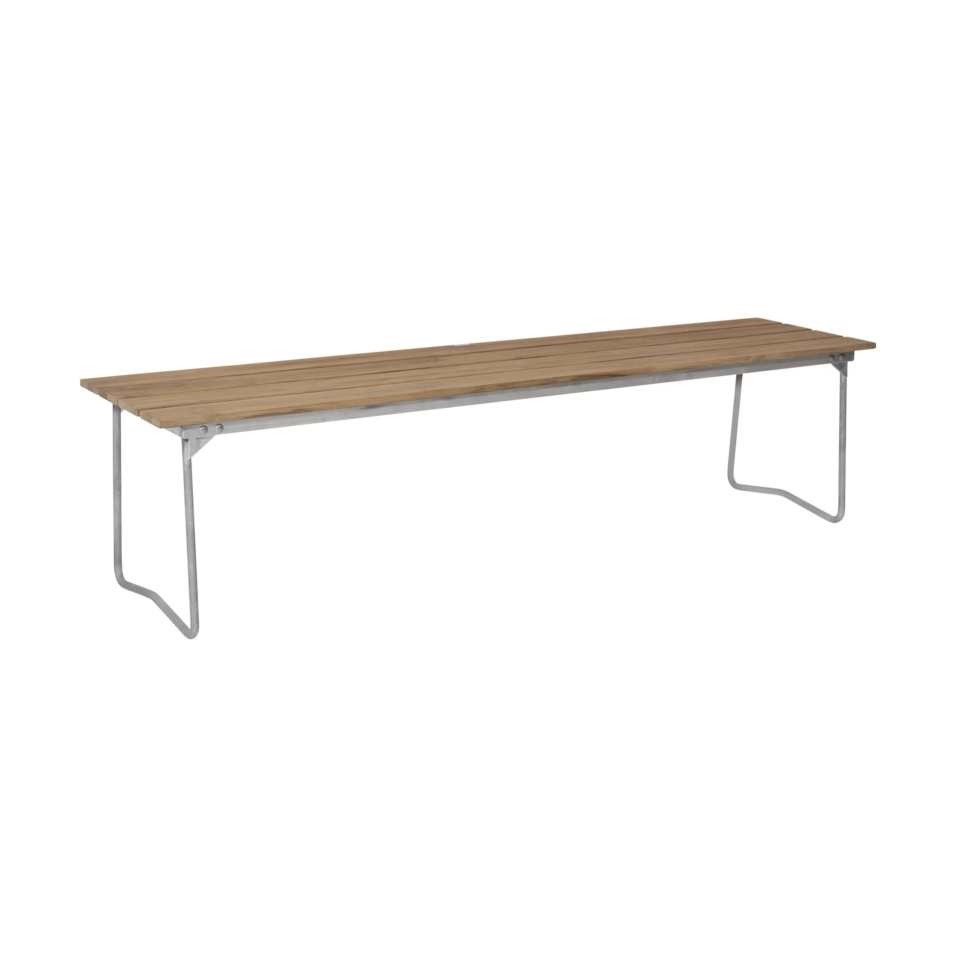 Bänk 9 bench, Teak-170 cm-hot-dip galvanized Grythyttan Stålmöbler