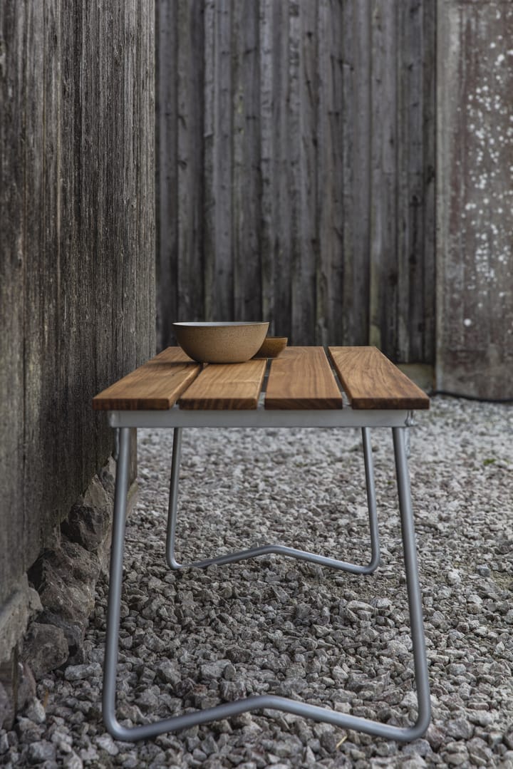 Bänk 9 bench - Teak-170 cm-hot-dip galvanized - Grythyttan Stålmöbler