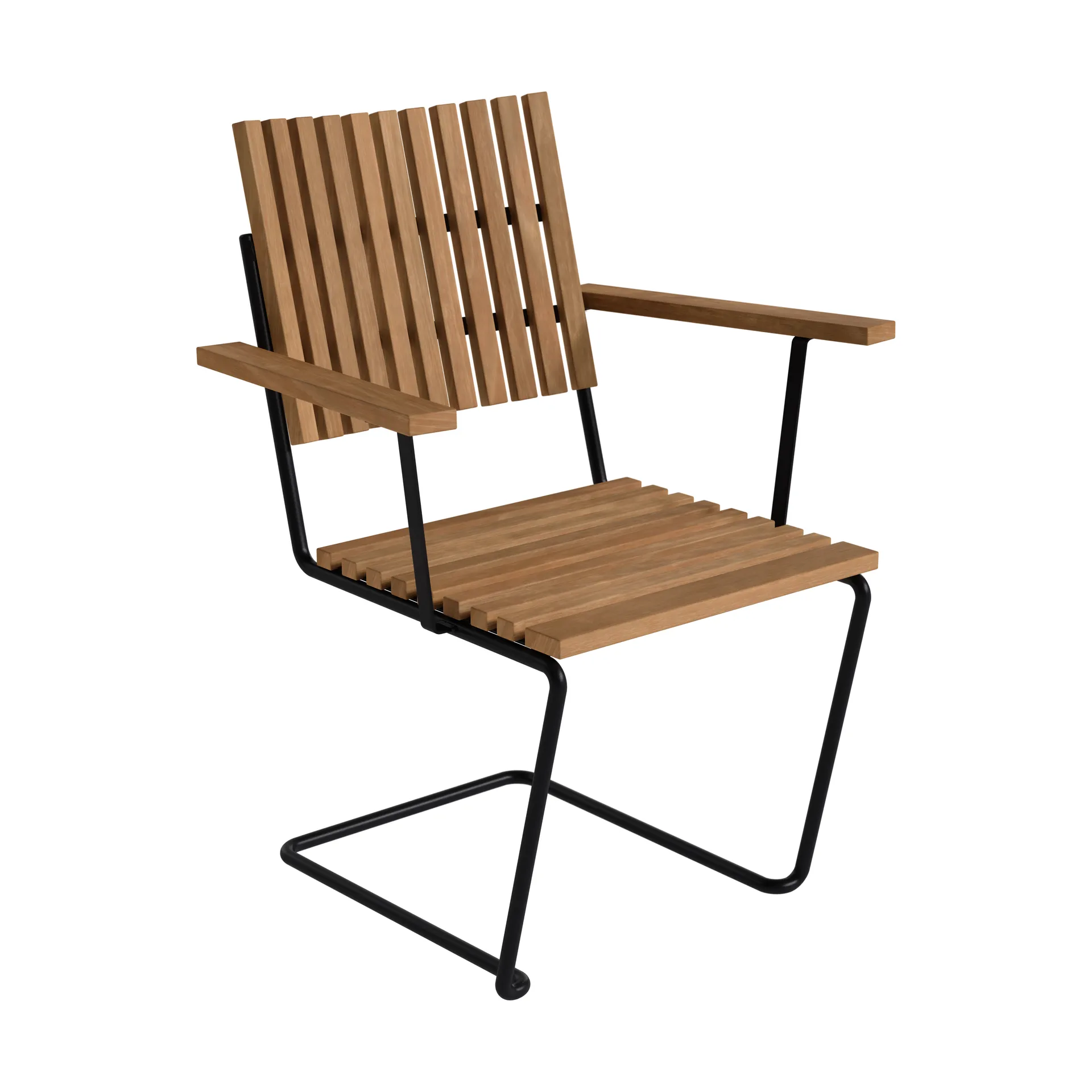 Bovik armchair, Teak-hot-dip galvanized frame Grythyttan Stålmöbler
