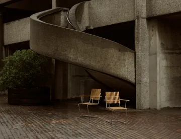 Bovik armchair - Teak-warm galvanized frame - Grythyttan Stålmöbler