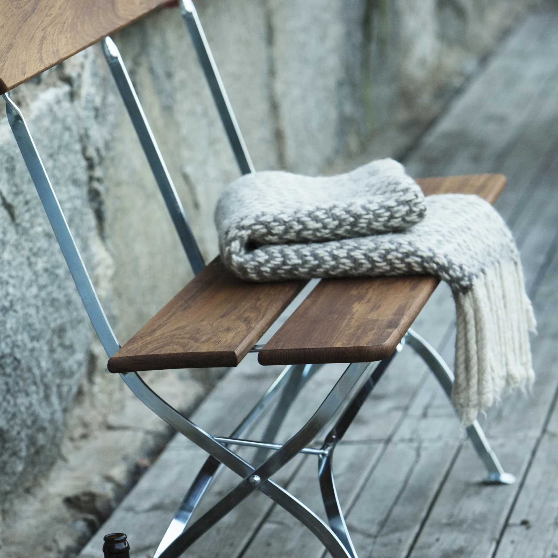 Bryggeri sofa, Teak-hot-dip galvanized stand Grythyttan Stålmöbler