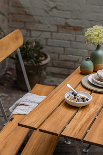 Bryggeri table - Teak-hot-dip galvanized stand - Grythyttan Stålmöbler