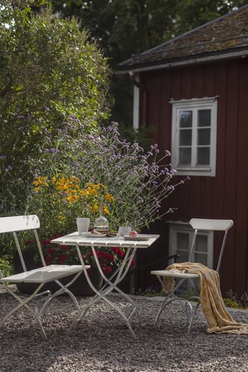 Bryggeri table - White lacquer oak-hot-dip galvanized - Grythyttan Stålmöbler