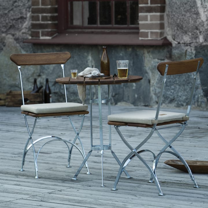 Bryggeri tripod table - Teak-hot-dip galvanized stand - Grythyttan Stålmöbler