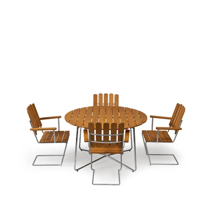 Grythyttan dining set ø120 cm - oak oil - undefined - Grythyttan Stålmöbler