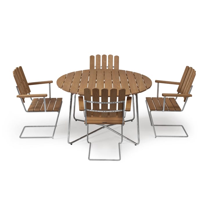 Grythyttan dining set ø120 cm - teak - undefined - Grythyttan Stålmöbler