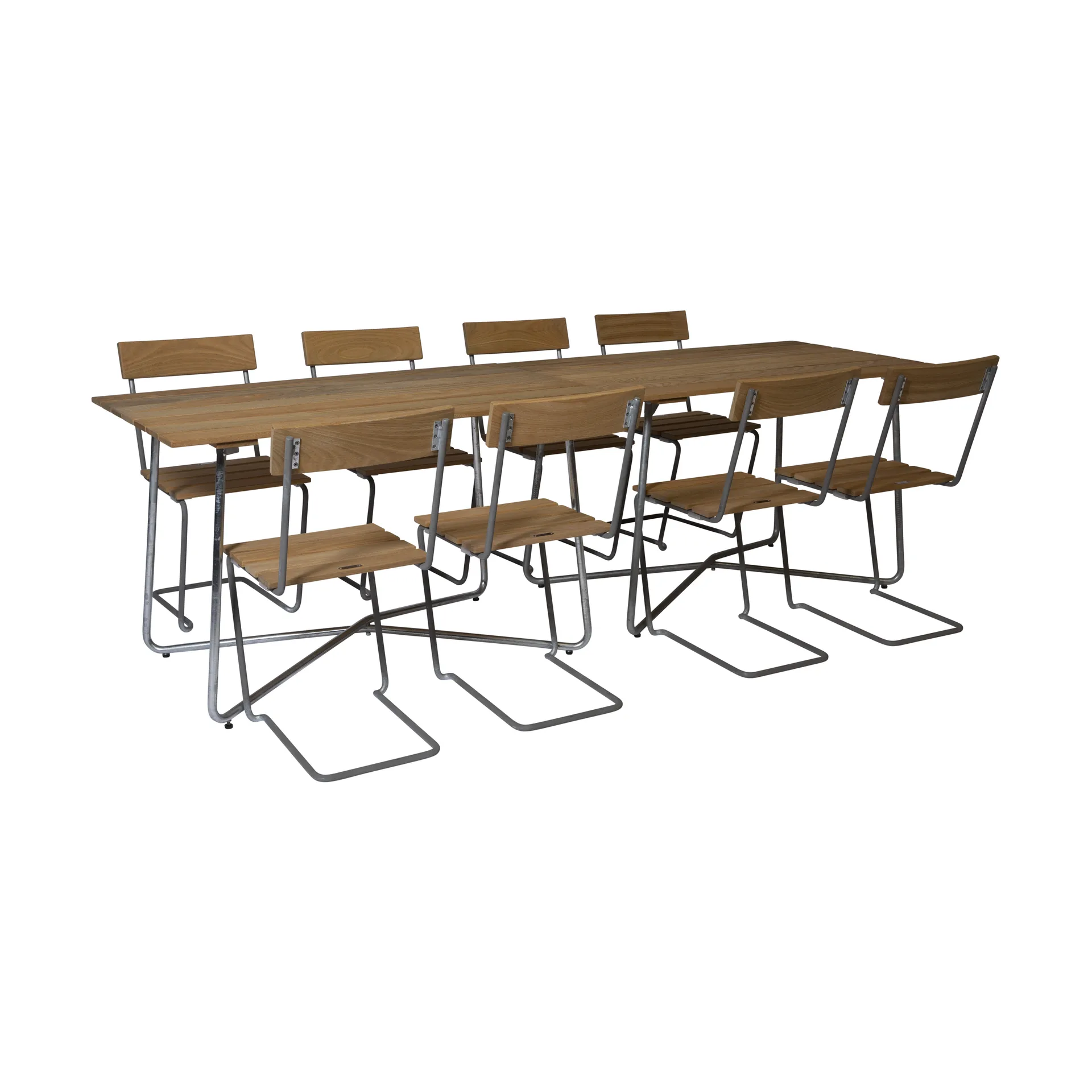Grythyttan dining set 2pcs B25A + 8pcs Chair 1 oiled oak,  Grythyttan Stålmöbler