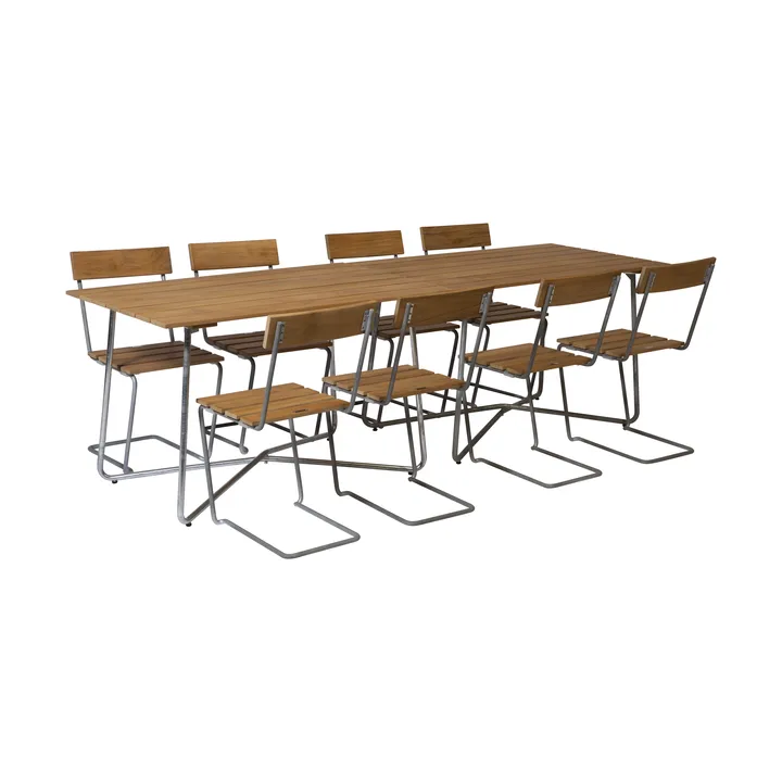 Grythyttan dining set 2pcs B25A + 8pcs Chair 1 teak - Grythyttan Stålmöbler