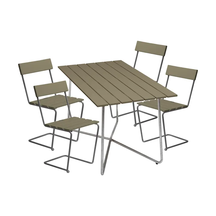 Grythyttan dining set B25A + 4 pcs Chair 1 light green - Grythyttan Stålmöbler