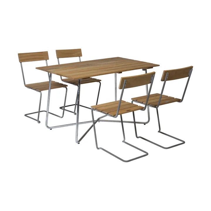 Grythyttan dining set B25A + 4 pcs Chair 1 oiled oak - Grythyttan Stålmöbler