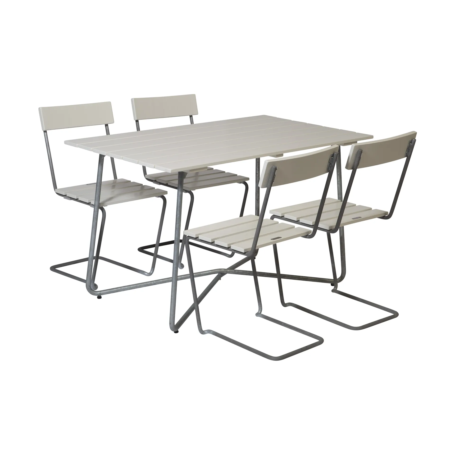 Grythyttan dining set B25A + 4 pcs Chair 1 white lacquered oak,  Grythyttan Stålmöbler
