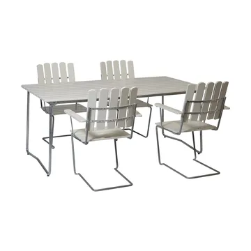 Grythyttan dining set white B31 170 cm + 4pcs A2 - undefined - Grythyttan Stålmöbler