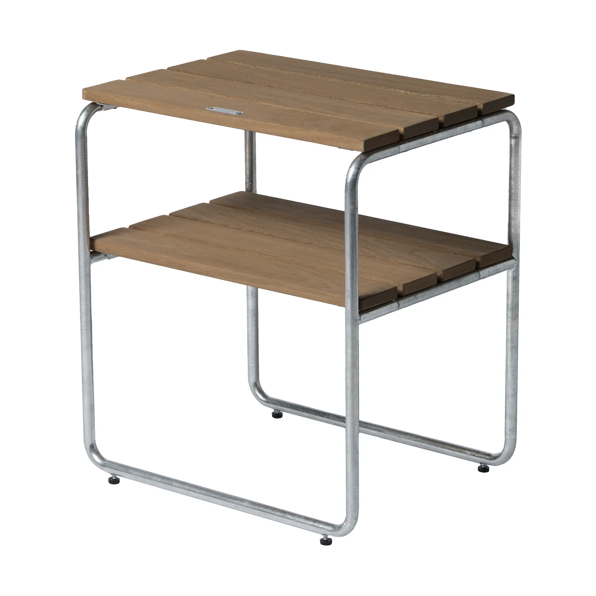 Grythyttan side table, Oak oil-hot-dip galvanized stand Grythyttan Stålmöbler