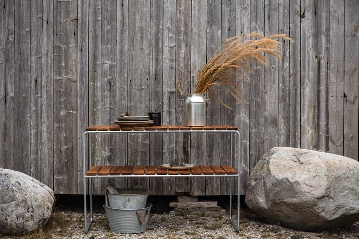 Grythyttan side table - Teak-hot-dip galvanized stand - Grythyttan Stålmöbler