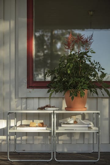 Grythyttan side table - White lacquer oak-hot-dip galvanized stand - Grythyttan Stålmöbler