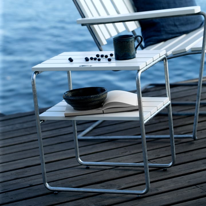 Grythyttan side table - White lacquer oak-hot-dip galvanized stand - Grythyttan Stålmöbler