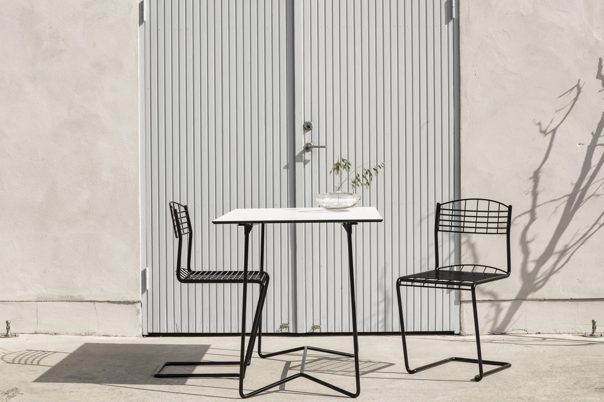 High Tech chair, Black glossy powder coating Grythyttan Stålmöbler