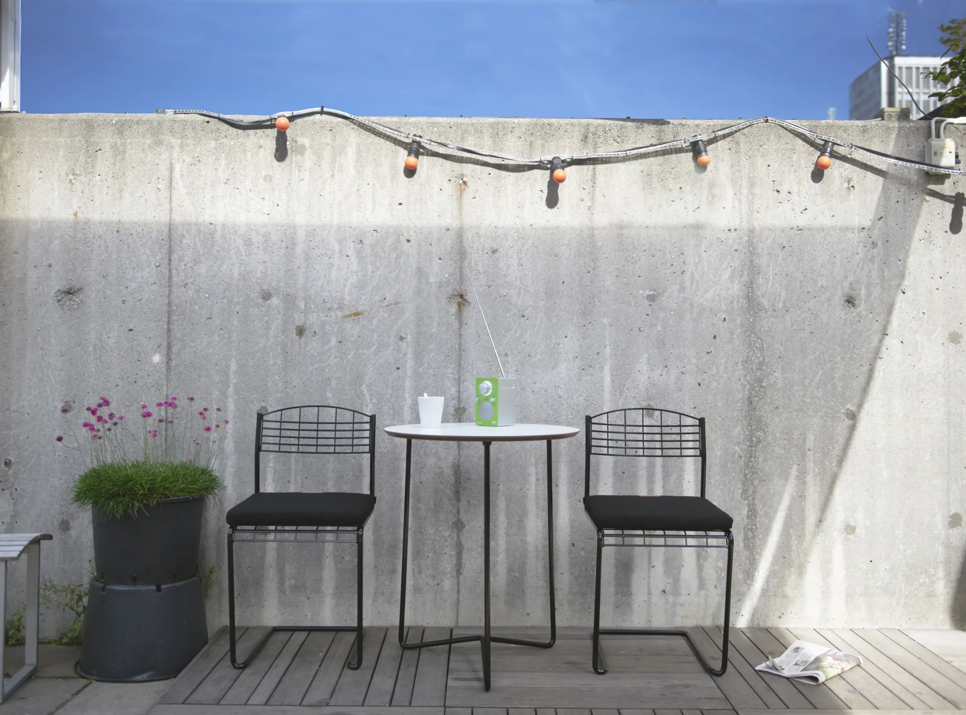 High Tech chair, Black glossy powder coating Grythyttan Stålmöbler