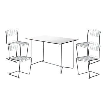 High Tech dining set - rectangular dining table - Grythyttan Stålmöbler