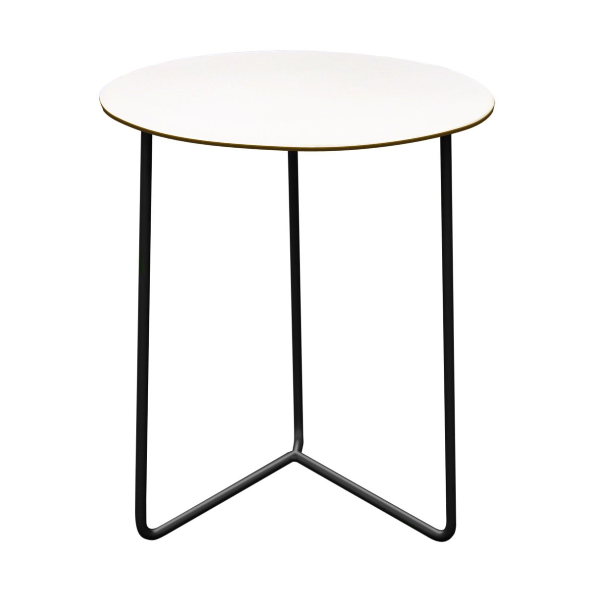 Grythyttan Stålmöbler High Tech table o60 cm White compact laminate-black