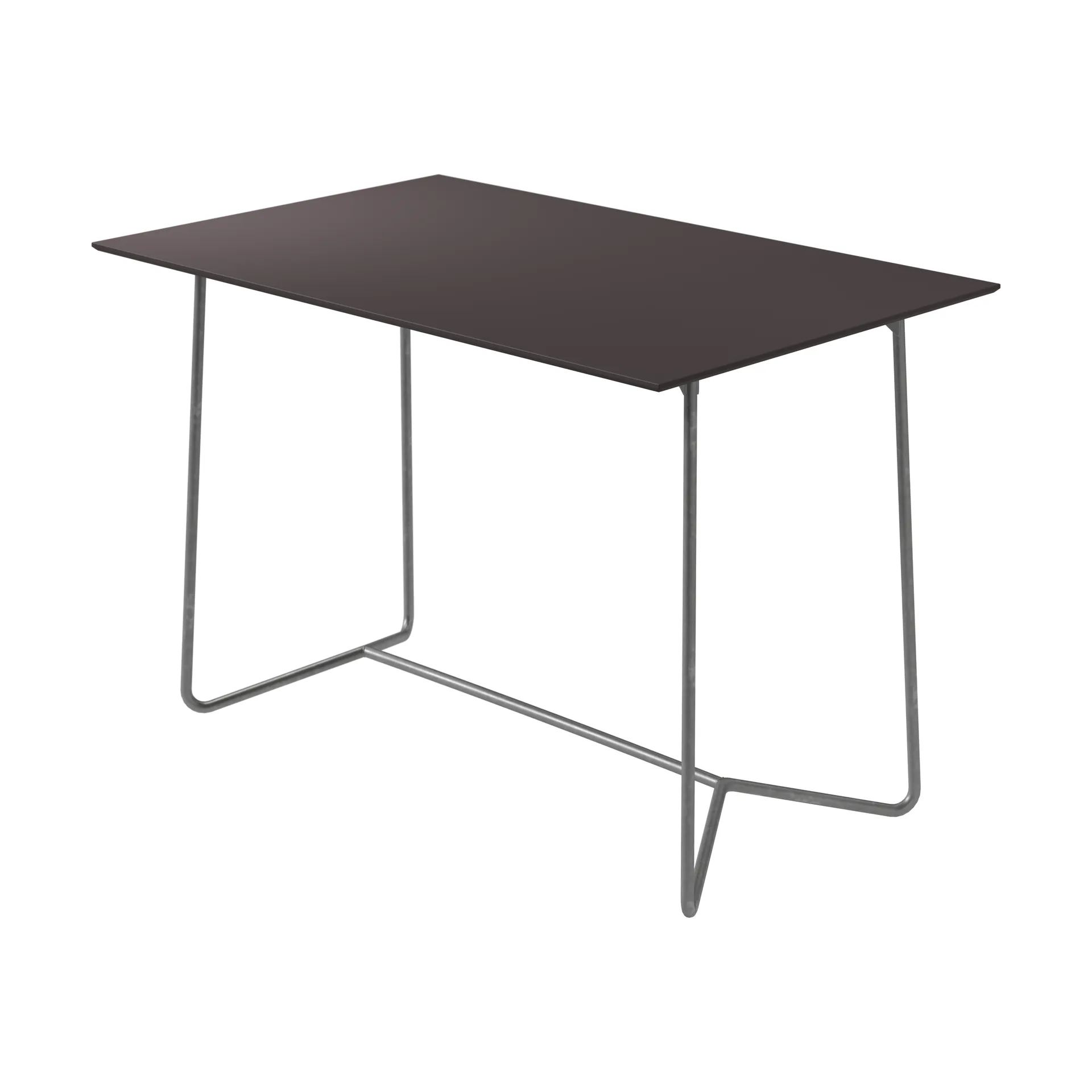 High Tech table, Charcoal compact laminate–hot-dip galvanized frame, 110x70 cm Grythyttan Stålmöbler