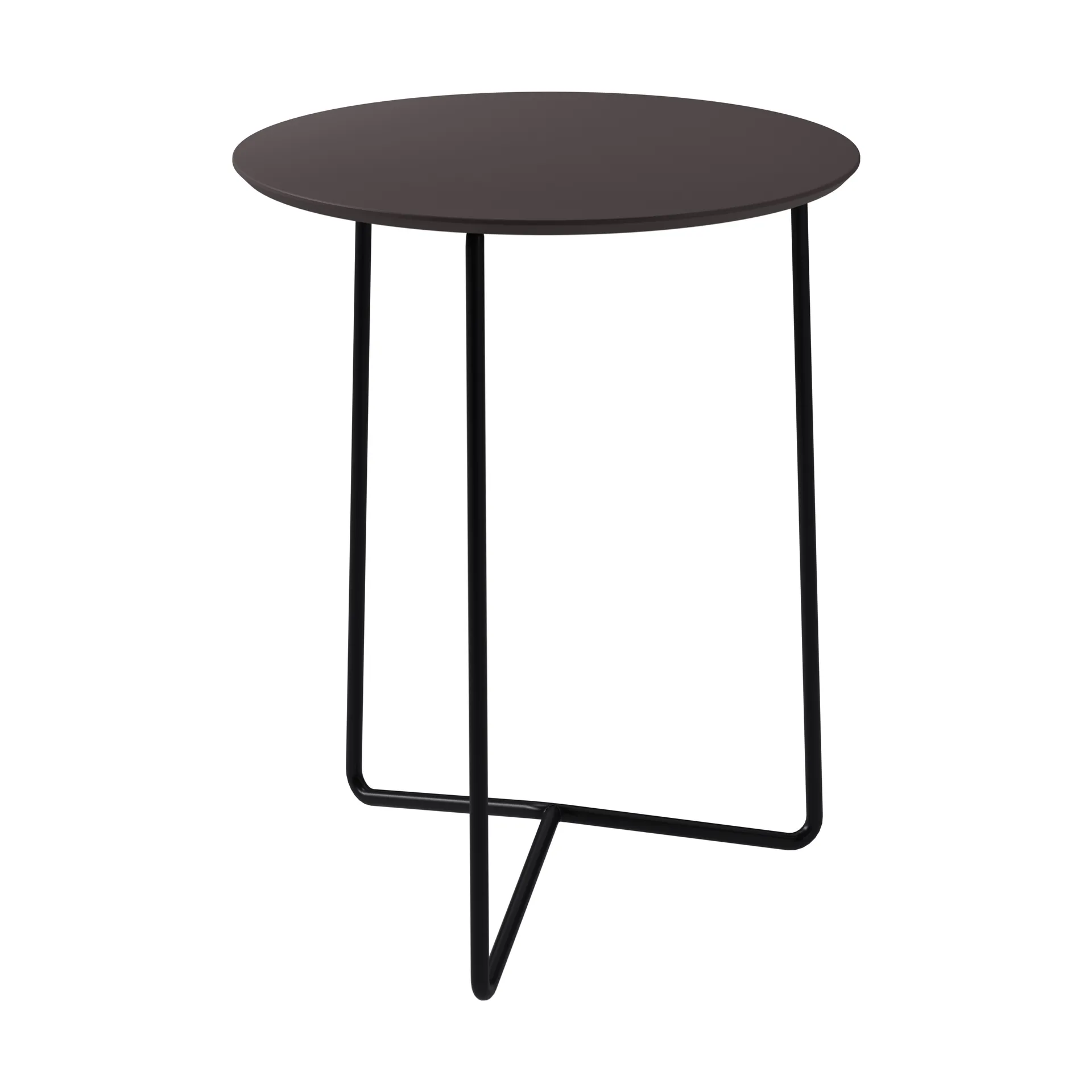 High Tech table, Charcoal compact laminate–hot-dip galvanized frame, Ø60 cm Grythyttan Stålmöbler