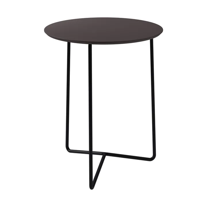 High Tech table - Charcoal compact laminate–hot-dip galvanized frame, Ø60 cm - Grythyttan Stålmöbler