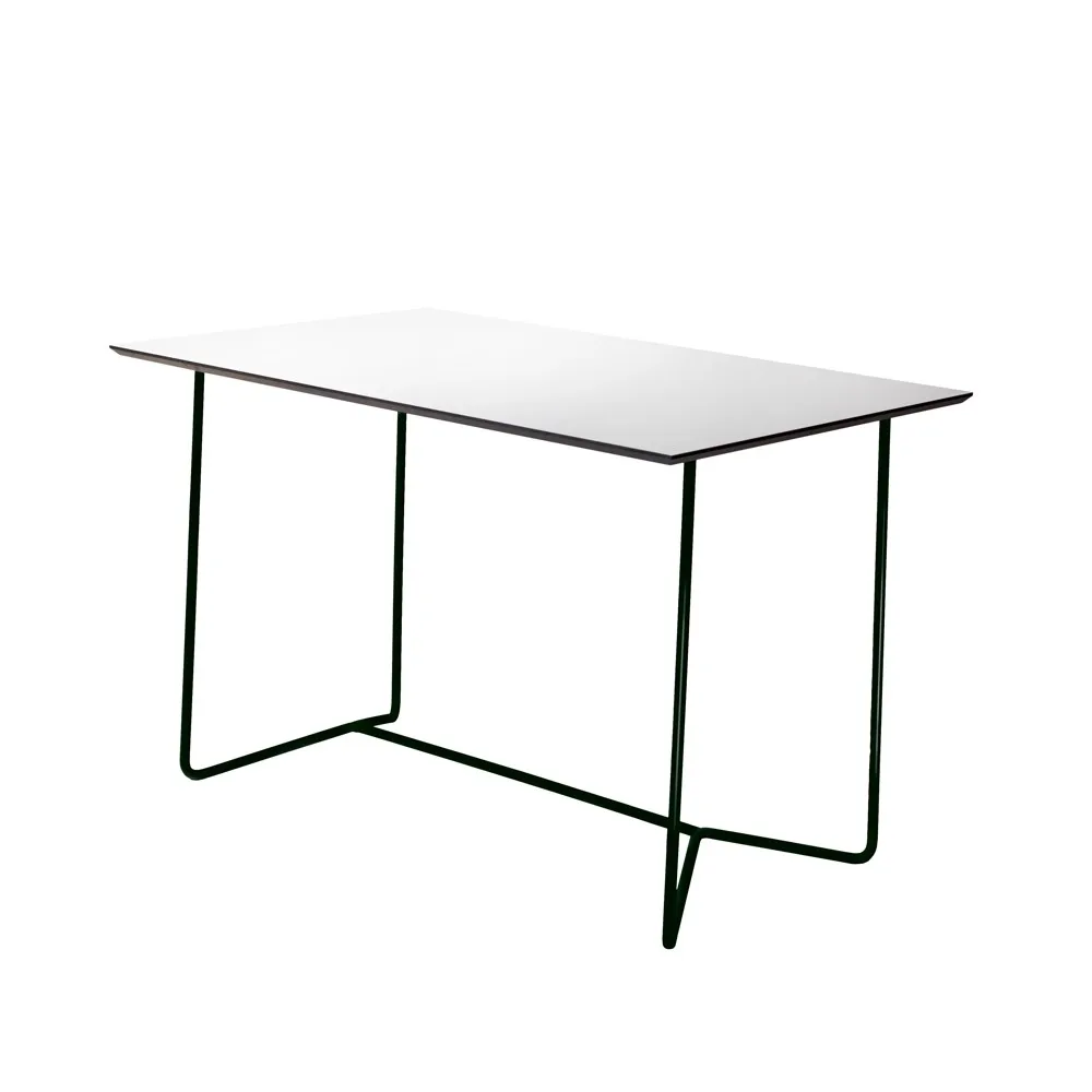 High Tech table rectangular, White-black stand Grythyttan Stålmöbler