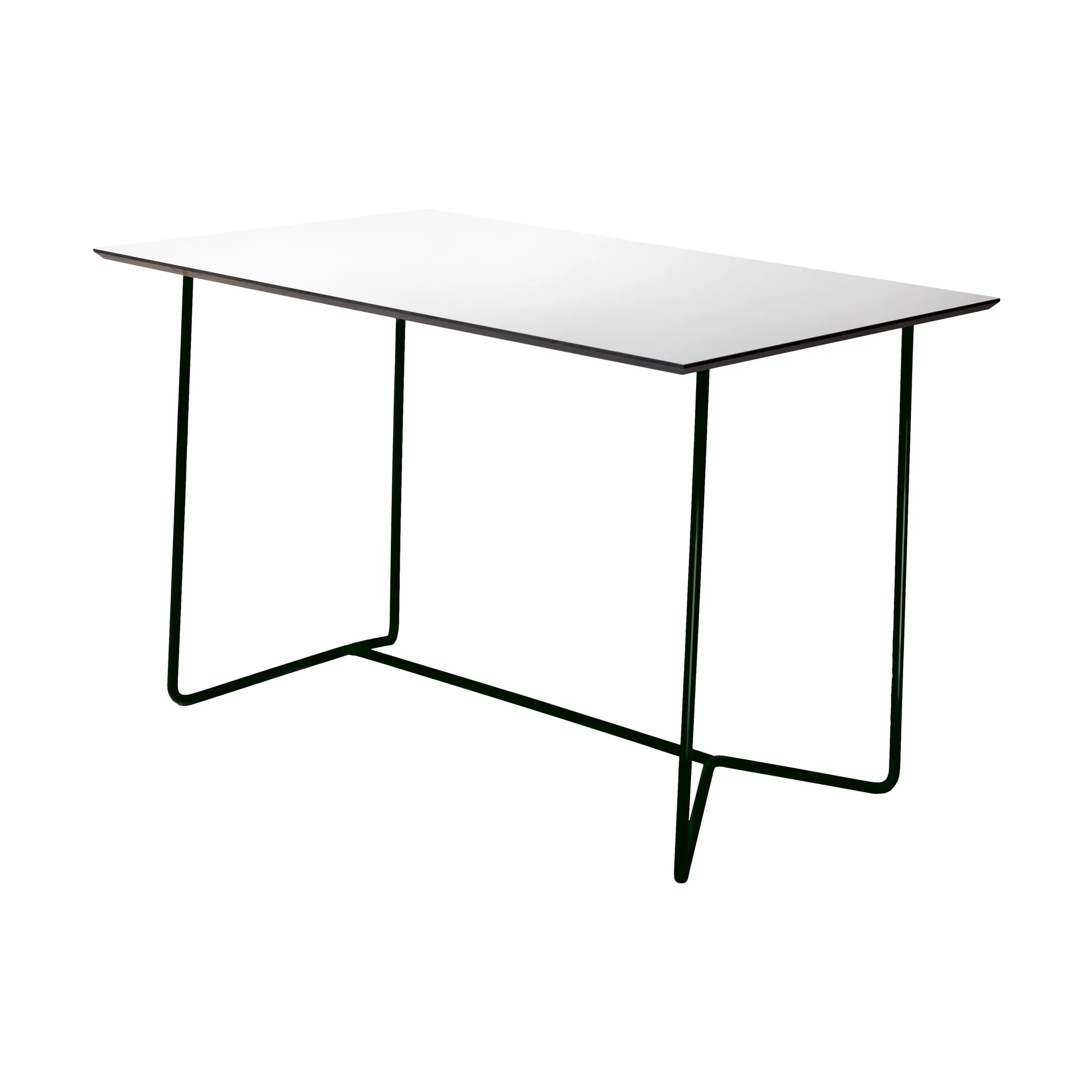 High Tech table rectangular, White compact laminate-black Grythyttan Stålmöbler
