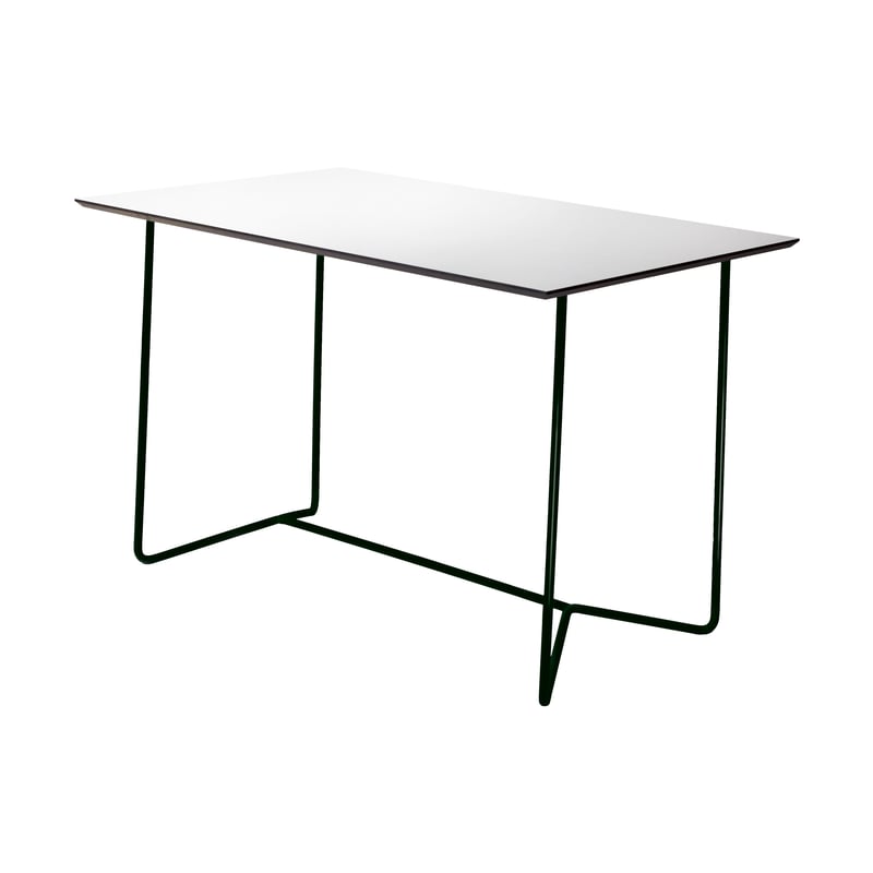 Grythyttan Stålmöbler High Tech table rectangular White compact laminate-black