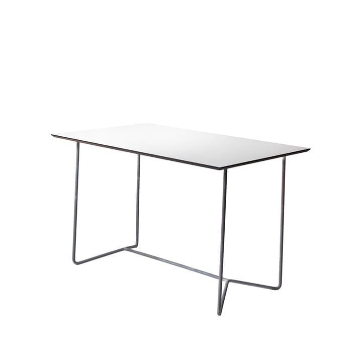 High Tech table rectangular - White-hot-dip galvanized stand - Grythyttan Stålmöbler