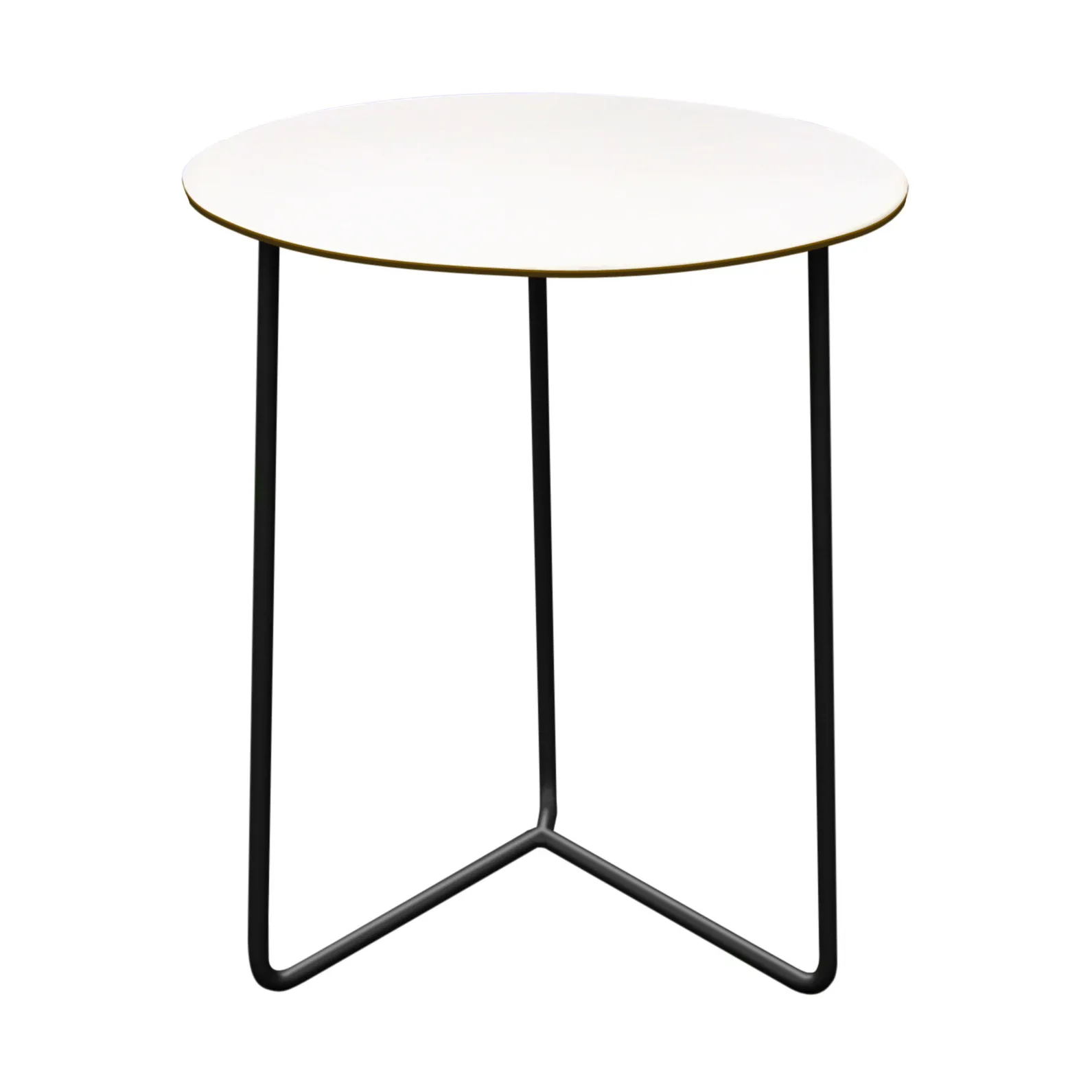 High Tech table, White compact laminate-black, Ø60 cm Grythyttan Stålmöbler