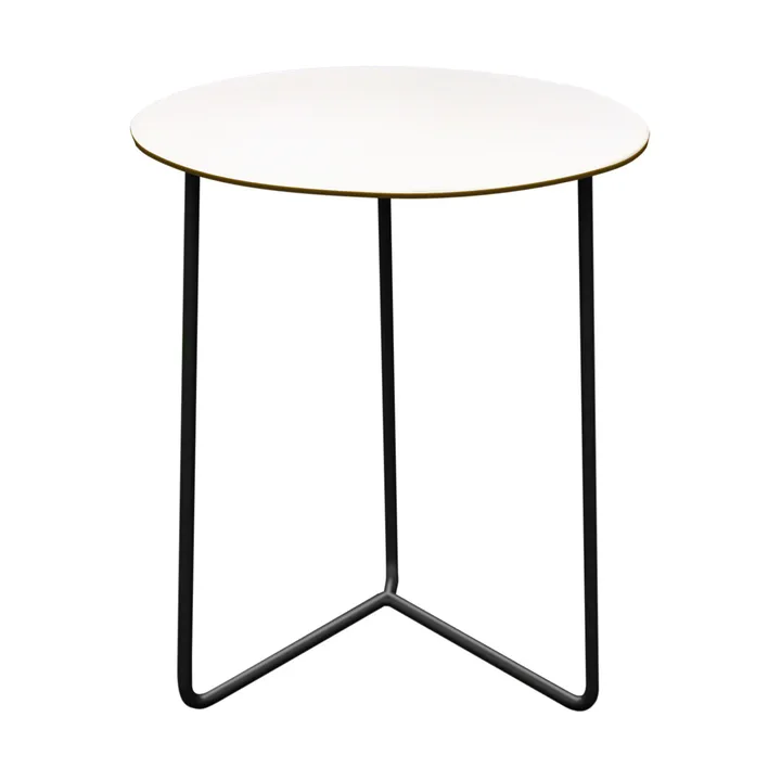 High Tech table - White compact laminate-black, Ø60 cm - Grythyttan Stålmöbler
