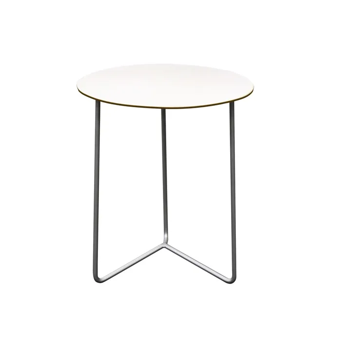 High Tech table - White-hot-dip galvanized stand, Ø60 cm - Grythyttan Stålmöbler