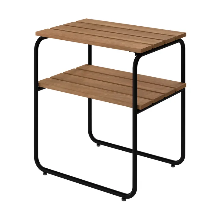 L45 side table - Teak-black steel frame, 45x32 cm - Grythyttan Stålmöbler