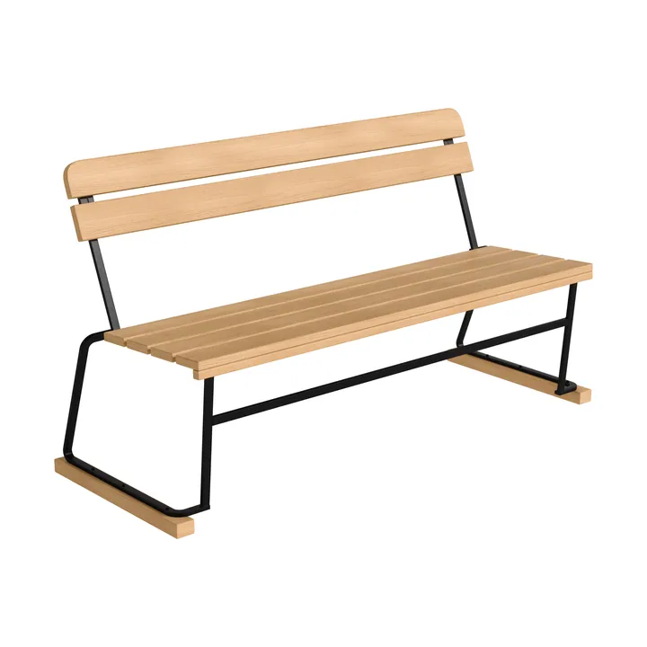 Sofa 3 - Oiled oak–black steel frame - Grythyttan Stålmöbler
