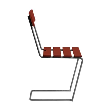 Stol 1 chair - Dark red lacquered oak-warm galvanised frame - Grythyttan Stålmöbler